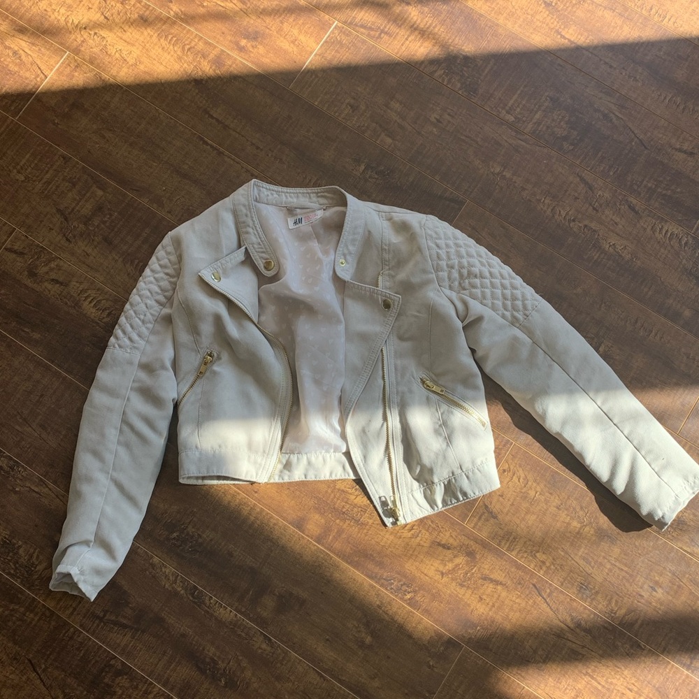 A cream soft jacket